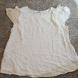 Old Navy White Flutter Sleeve Blouse